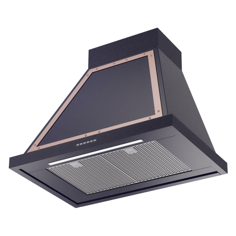 ILVE UANB30MBP Nostalgie Noblesse 30" Range Hood, bottom angled view