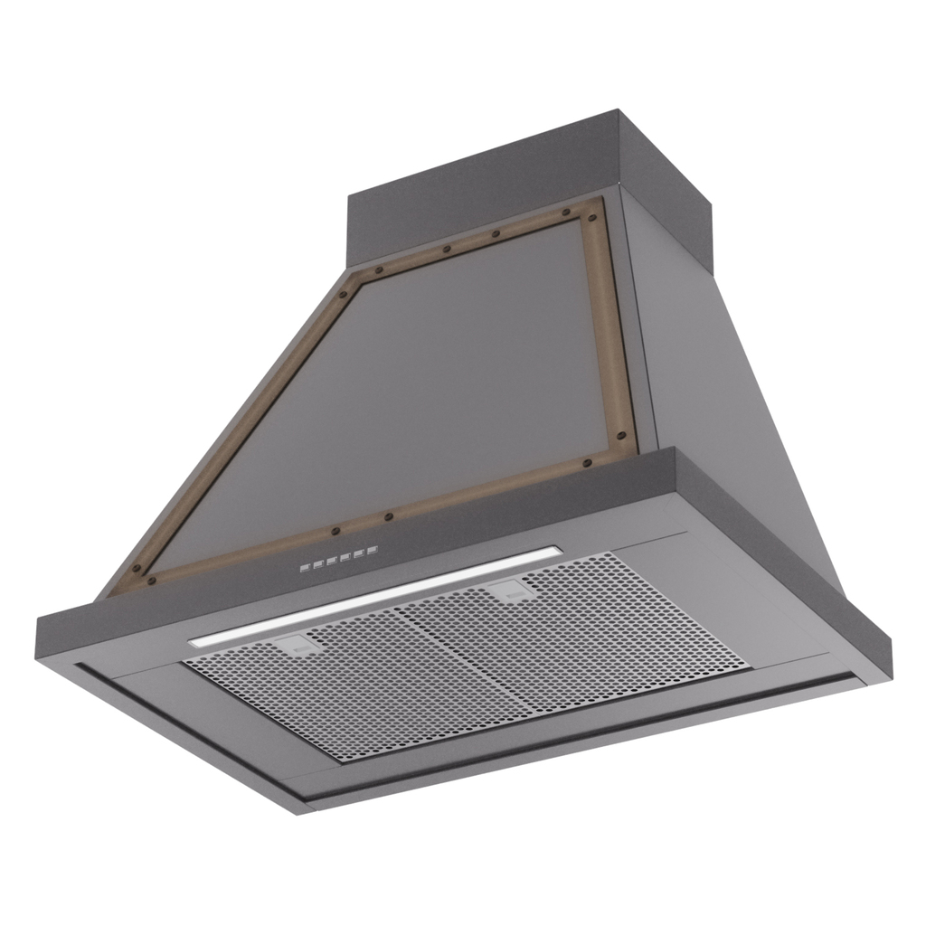 ILVE UANB30MGB Nostalgie Noblesse 30" Range Hood, bottom angled view