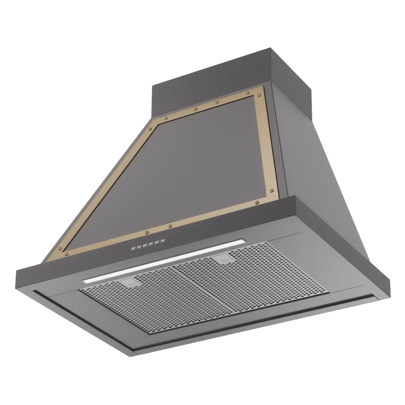 ILVE UANB30MGG Nostalgie Noblesse 30" Range Hood, bottom angled view