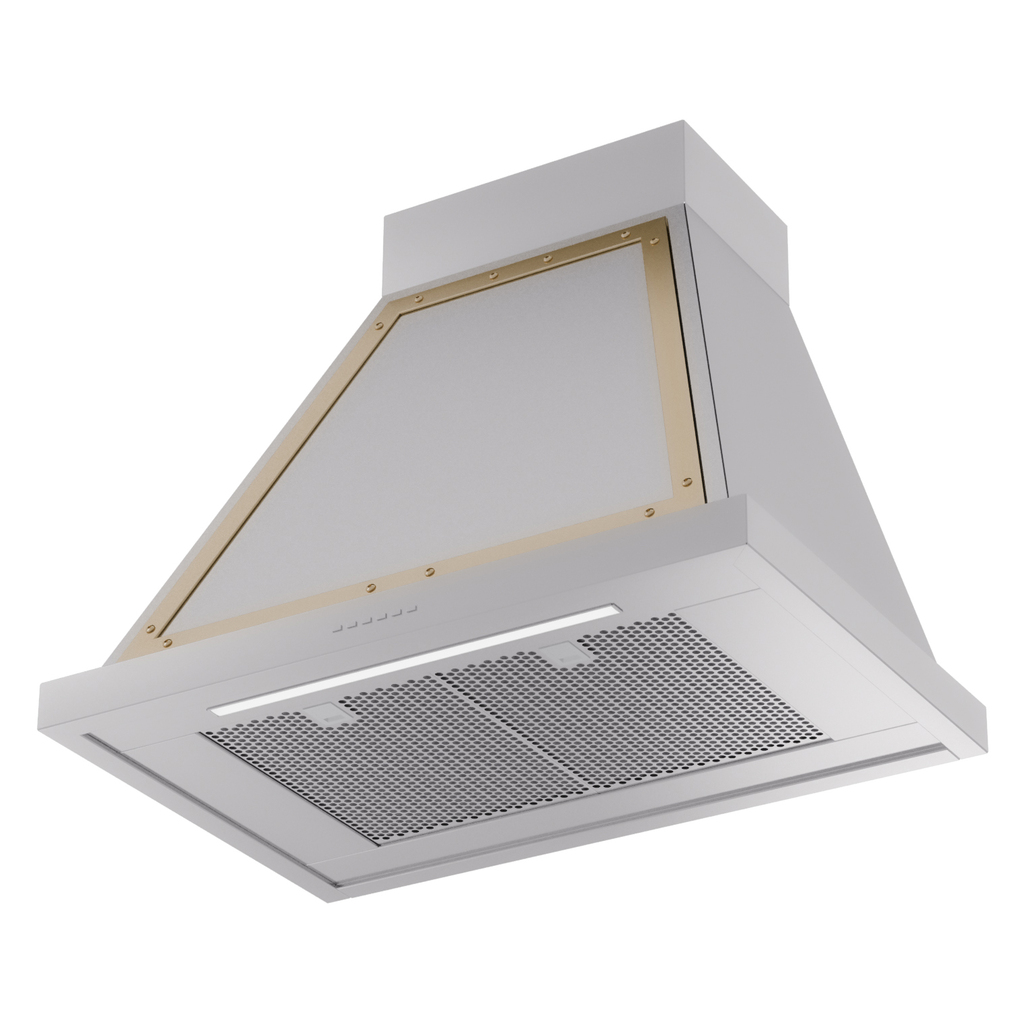 ILVE UANB30SSG Nostalgie Noblesse 30" Range Hood, bottom angled view