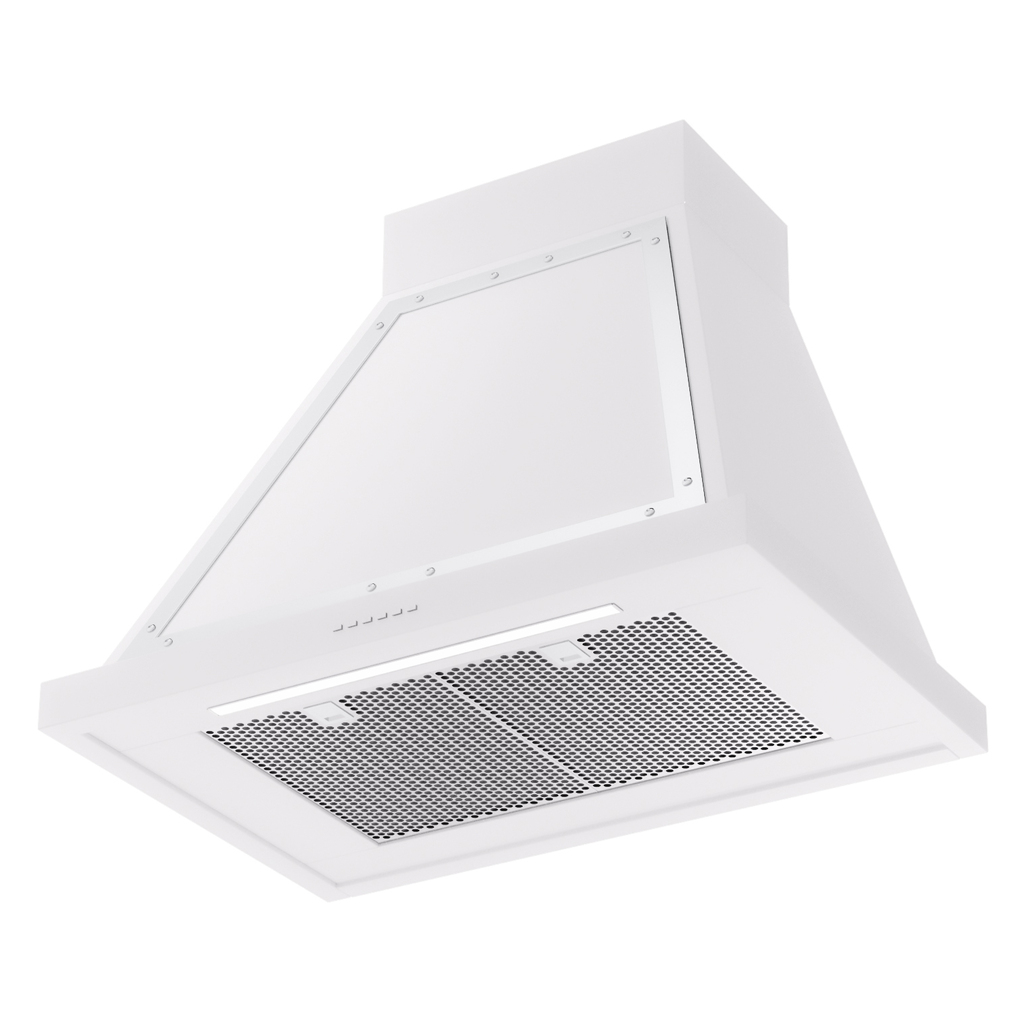ILVE UANB30WHC Nostalgie Noblesse 30" Range Hood, bottom angled view