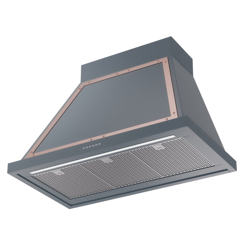 ILVE UANB36BGP Nostalgie Noblesse 36" Range Hood, bottom angled view