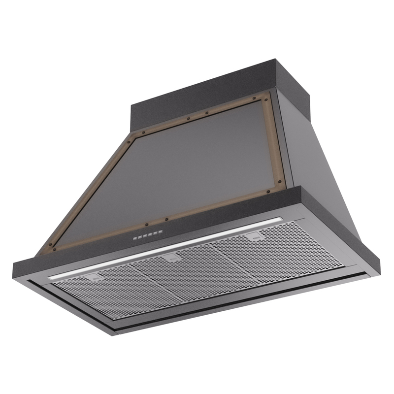 ILVE UANB36BKB Nostalgie Noblesse 36" Range Hood, bottom angled view