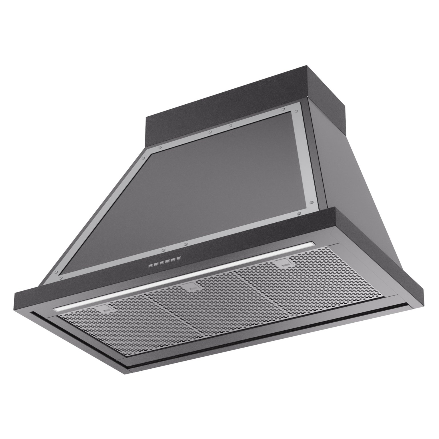 ILVE UANB36BKC Nostalgie II Noblesse 36 inch Range Hood (Glossy Black, Chrome) 3 ILVE UANB36BKC Nostalgie Noblesse 36" Range Hood, bottom angled view