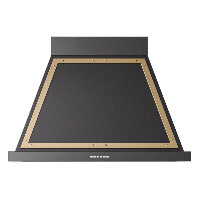 ILVE UANB36BKG Nostalgie Noblesse 36" Range Hood (Glossy Black, Brass)