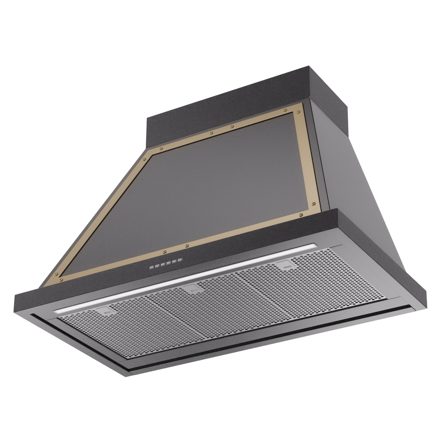 ILVE UANB36BKG Nostalgie Noblesse 36" Range Hood, bottom angled view