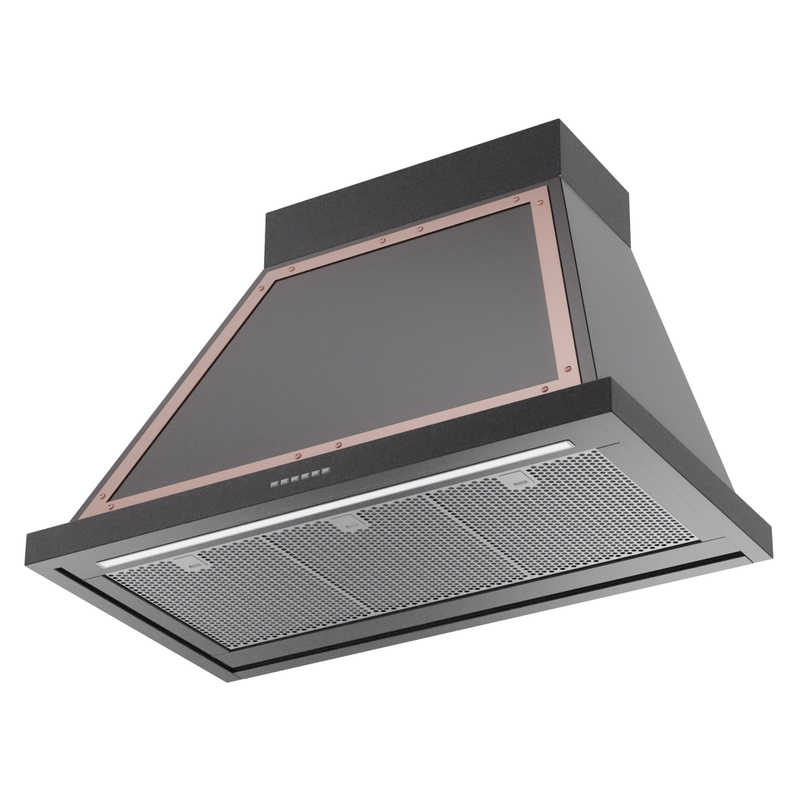 ILVE UANB36BKP Nostalgie Noblesse 36" Range Hood, bottom angled view