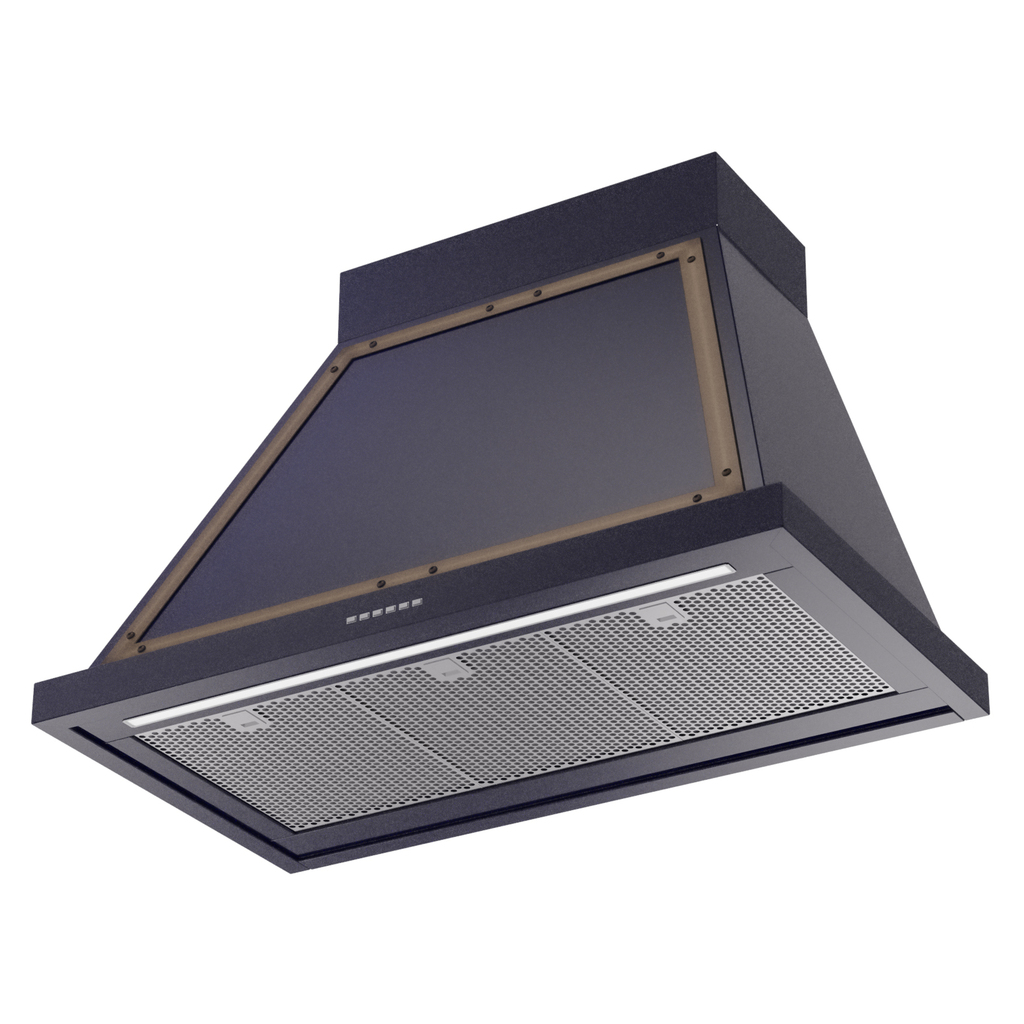 ILVE UANB36MBB Nostalgie Noblesse 36" Range Hood, bottom angled view