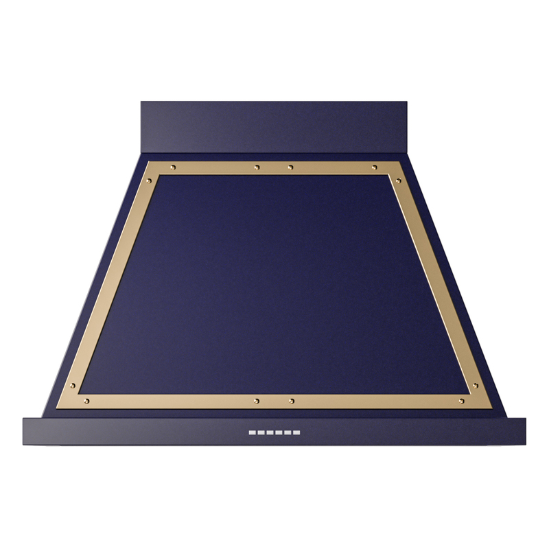 ILVE UANB36MBG Nostalgie Noblesse 36" Range Hood (Midnight Blue, Brass)