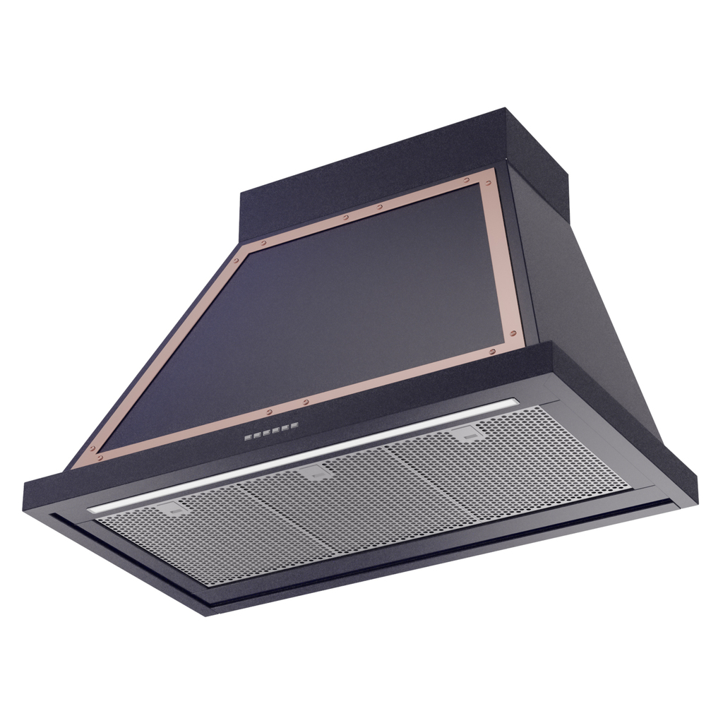 ILVE UANB36MBP Nostalgie Noblesse 36" Range Hood, bottom angled view