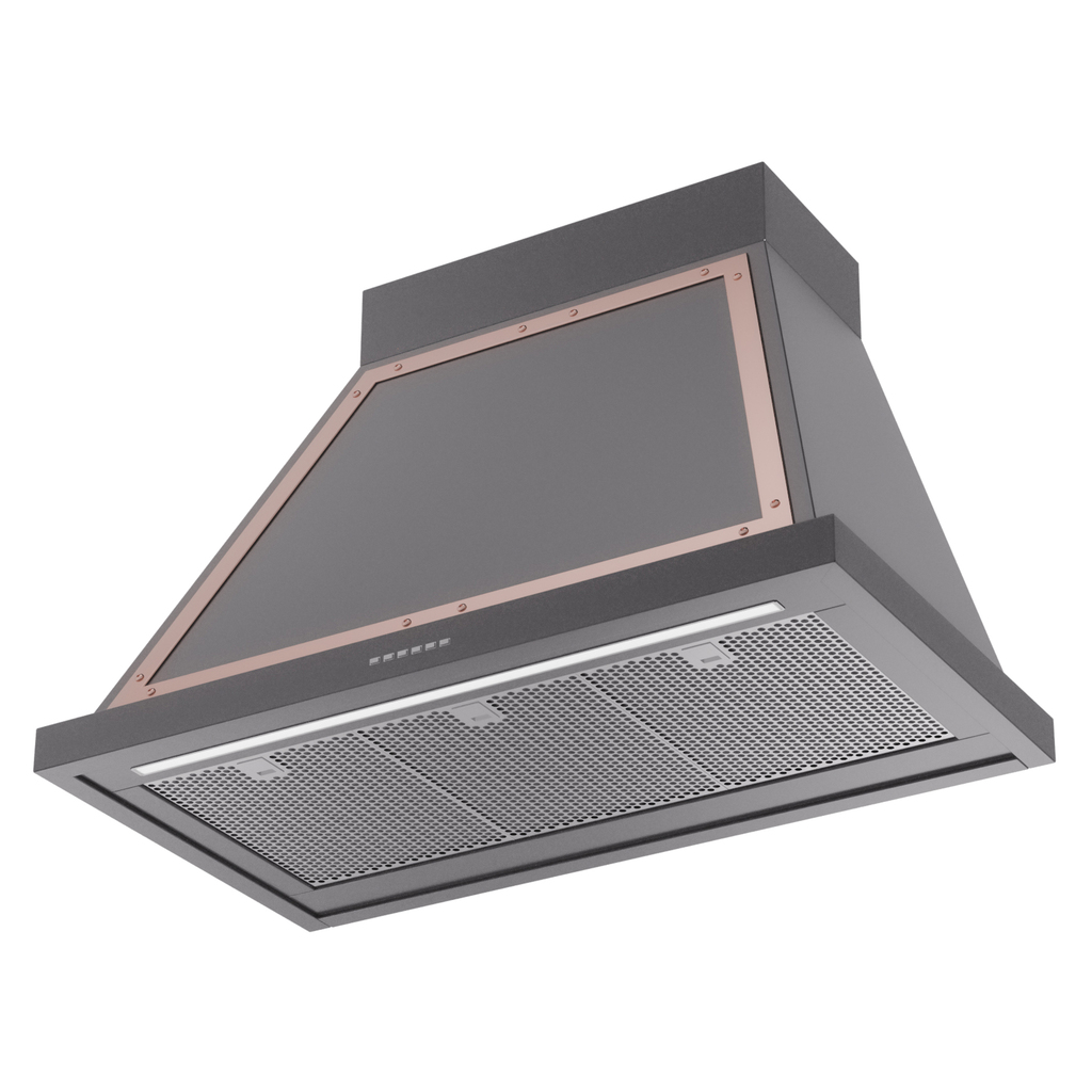 ILVE UANB36MGP Nostalgie Noblesse 36" Range Hood, bottom angled view