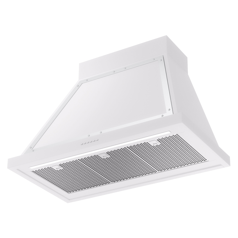 ILVE UANB36WHC Nostalgie Noblesse 36" Range Hood, bottom angled view