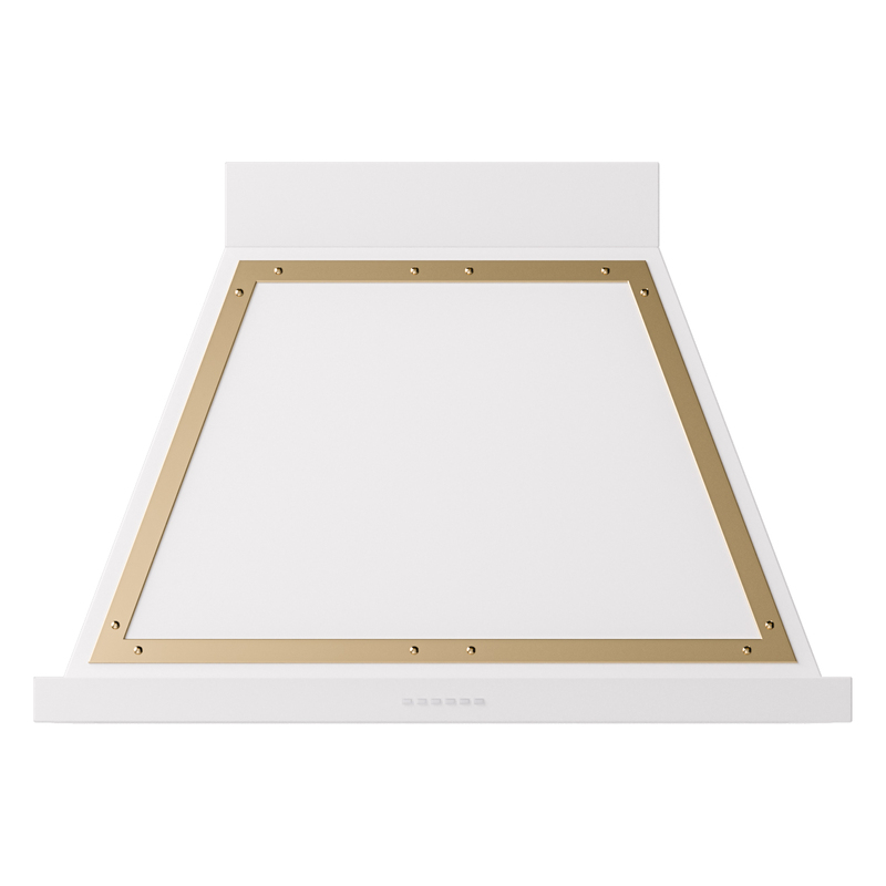 ILVE UANB36WHG Nostalgie Noblesse 36" Range Hood (White, Brass)