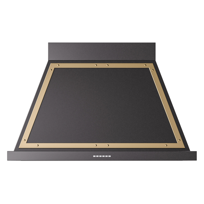 ILVE UANB40BKG Nostalgie Noblesse 40" Range Hood (Glossy Black, Brass)