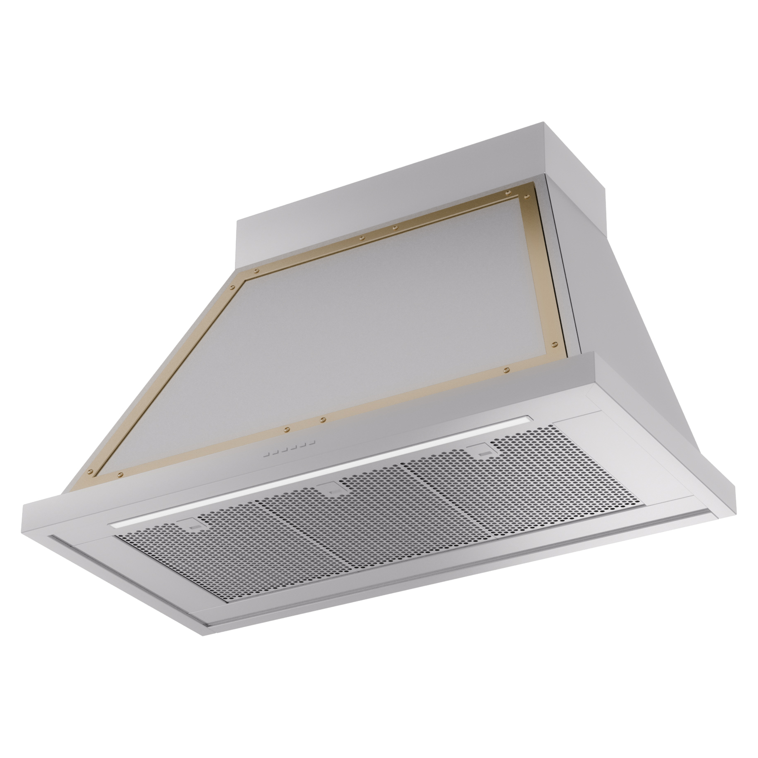 ILVE UANB40SSG Nostalgie II Noblesse 40 inch Range Hood (Stainless Steel, Brass) 3 ILVE UANB40SSG Nostalgie Noblesse 40" Range Hood, bottom angled view
