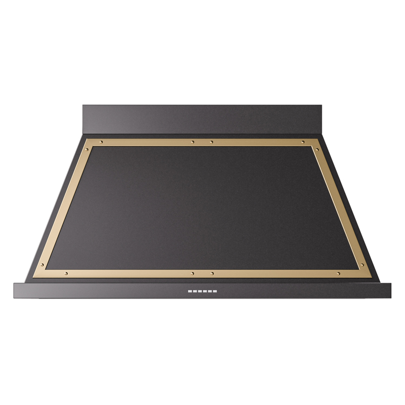 ILVE UANB48BKG Nostalgie Noblesse 48" Range Hood (Glossy Black, Brass)