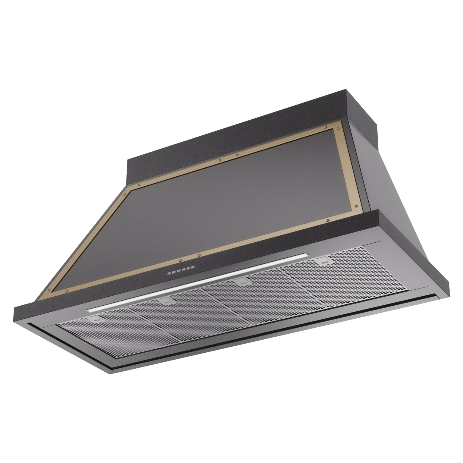ILVE UANB48BKG Nostalgie Noblesse 48" Range Hood, bottom angled view
