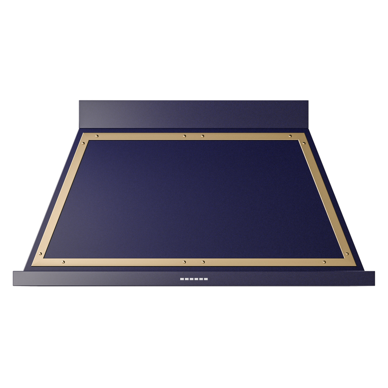 ILVE UANB48MBG Nostalgie Noblesse 48" Range Hood (Midnight Blue, Brass)