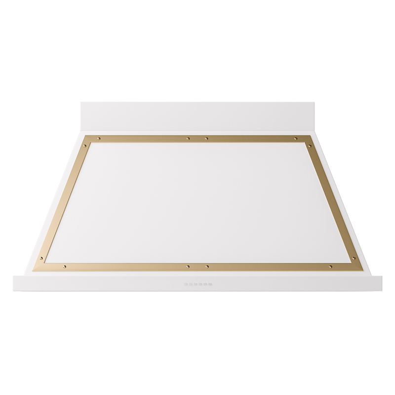 ILVE UANB48WHG Nostalgie Noblesse 48" Range Hood (White, Brass)