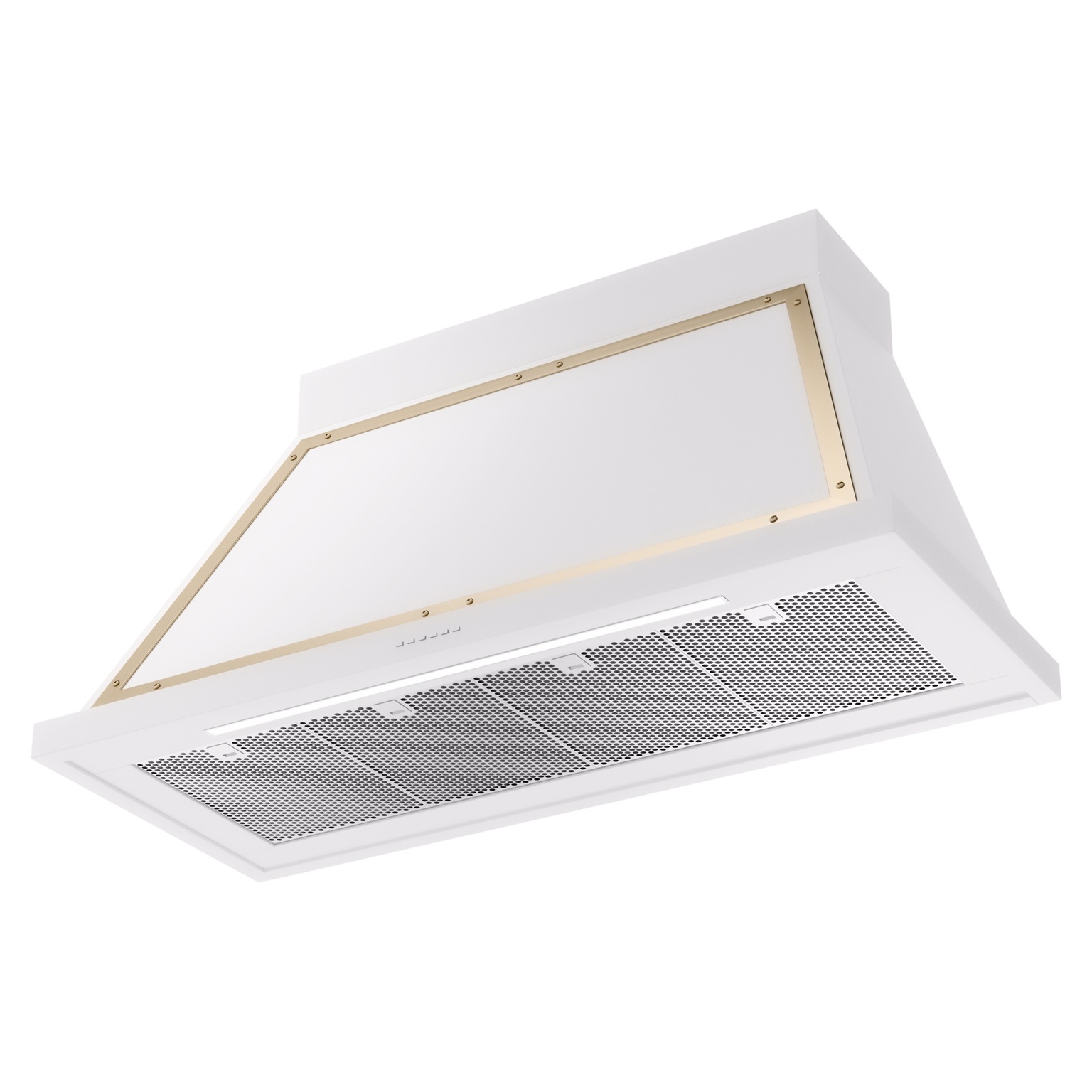 ILVE UANB48WHG Nostalgie Noblesse 48" Range Hood, bottom angled view