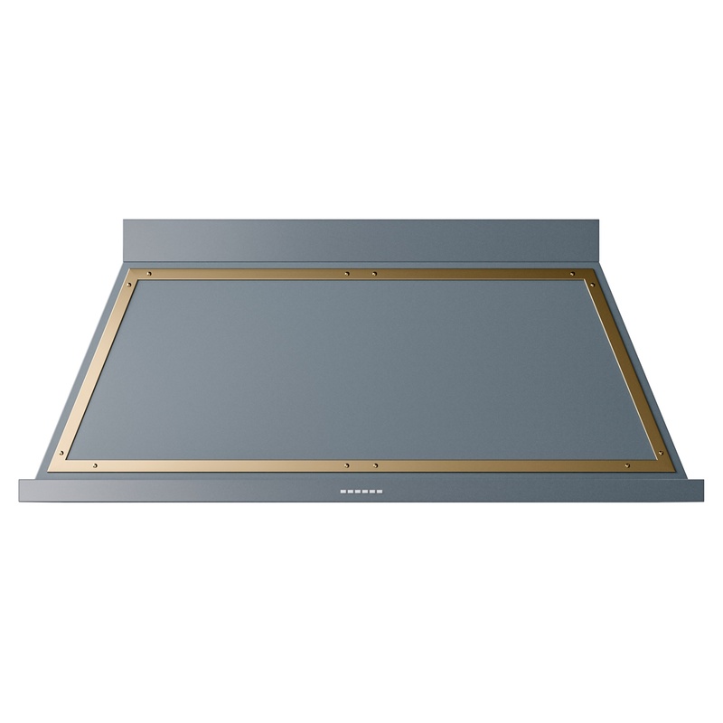 ILVE UANB60BGG Nostalgie Noblesse 60" Range Hood (Blue Grey, Brass)