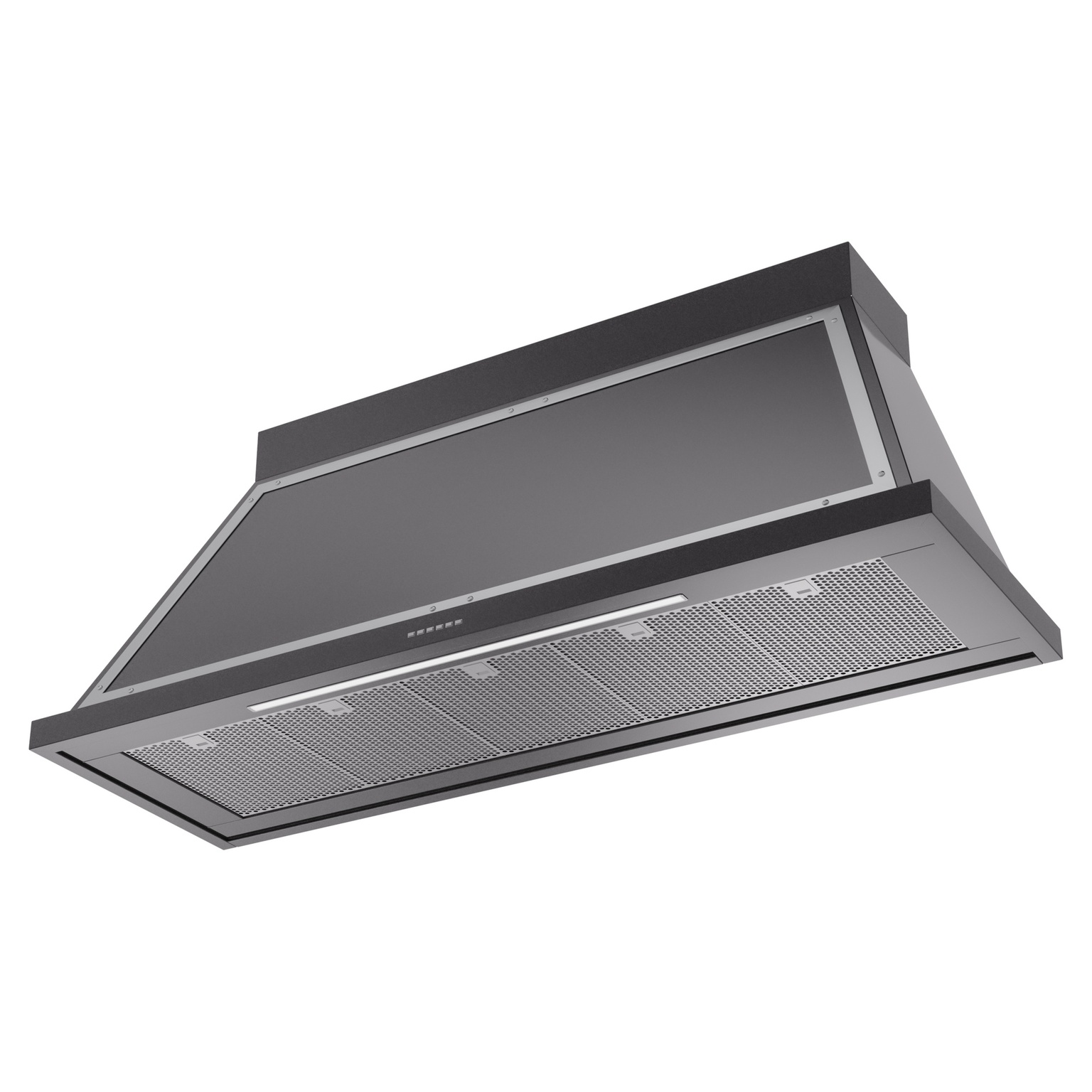 ILVE UANB60BKC Nostalgie II Noblesse 60 inch Range Hood (Glossy Black, Chrome) 3 ILVE UANB60BKC Nostalgie Noblesse 60" Range Hood, bottom angled view