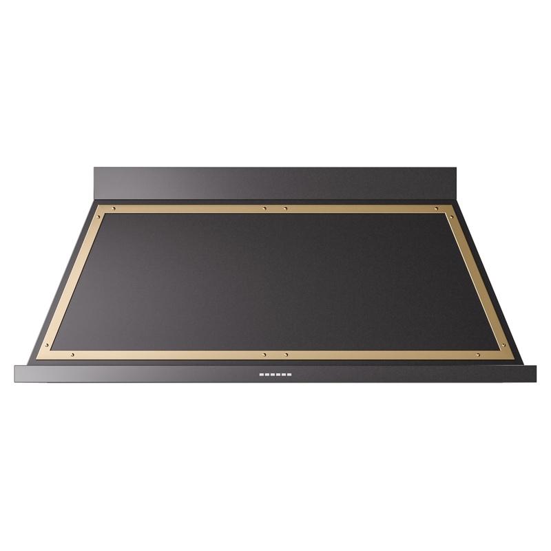 ILVE UANB60BKG Nostalgie Noblesse 60 inch Range Hood (Glossy Black, Brass)