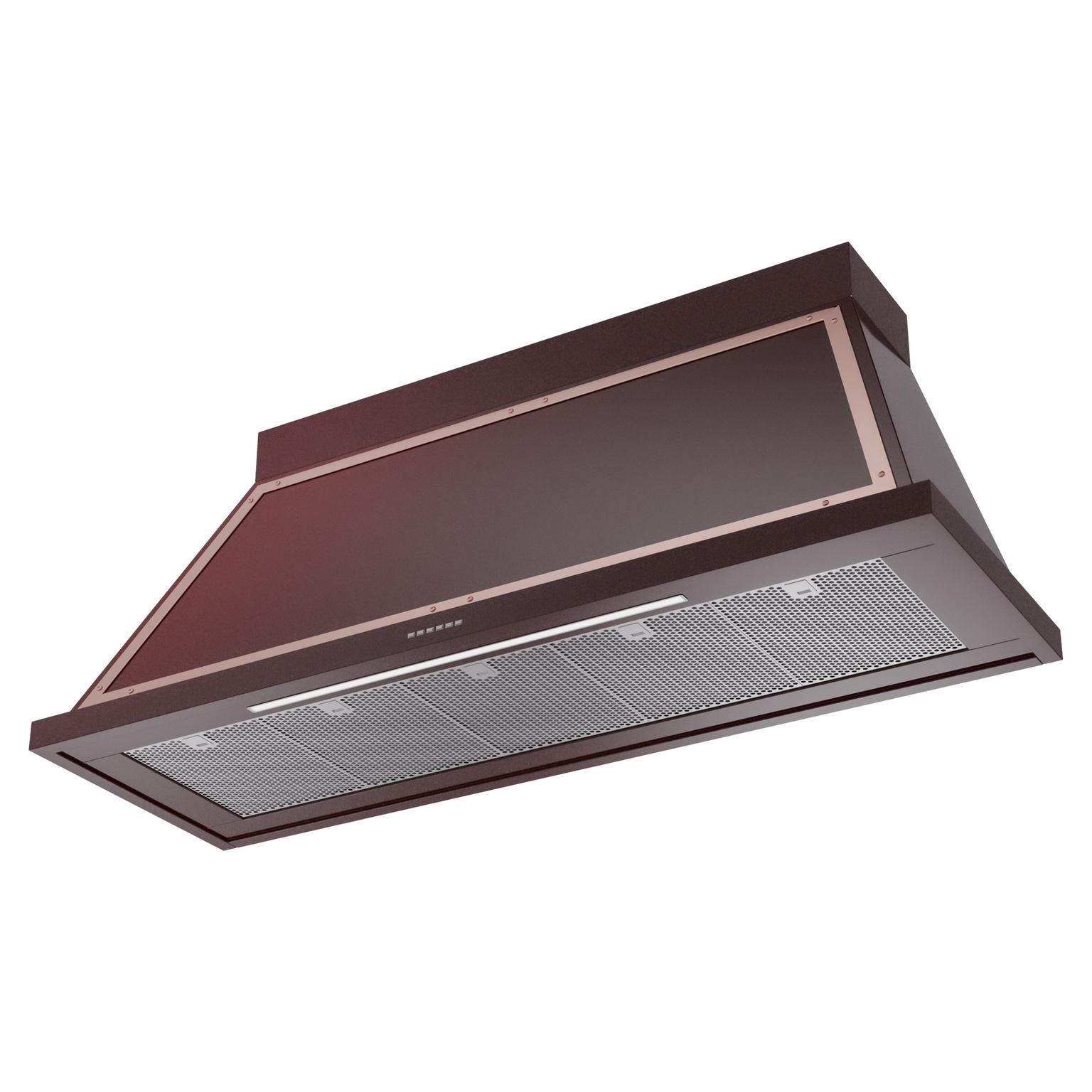 ILVE UANB60BUG Nostalgie II Noblesse 60 inch Range Hood (Burgundy, Brass) 3 ILVE UANB60BUG Nostalgie Noblesse 60" Range Hood, bottom angled view