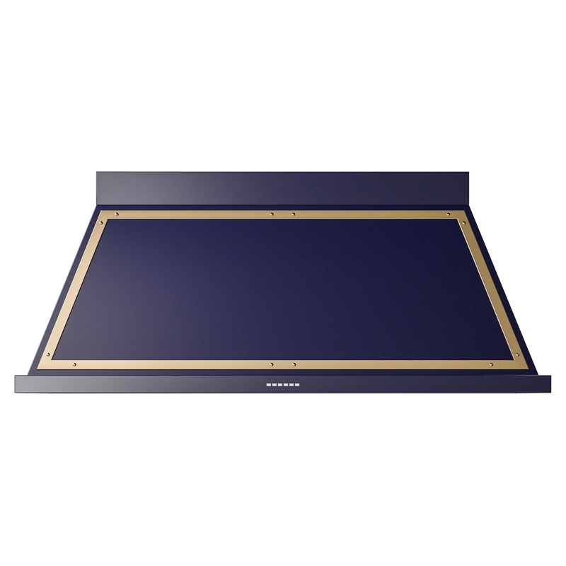 ILVE UANB60MBG Nostalgie Noblesse 60" Range Hood (Midnight Blue, Brass)