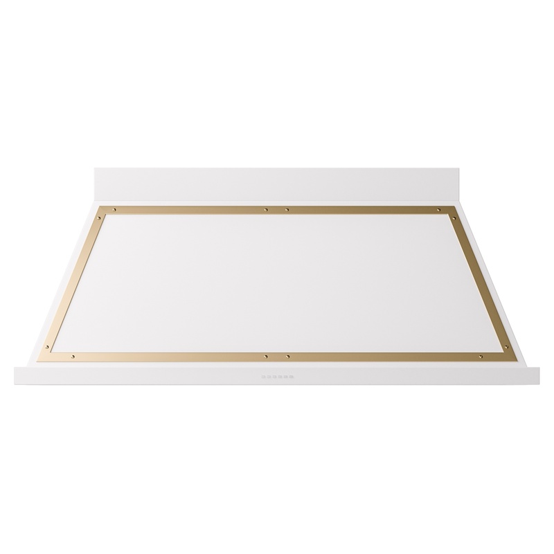 ILVE UANB60WHG Nostalgie Noblesse 60" Range Hood (White, Brass)