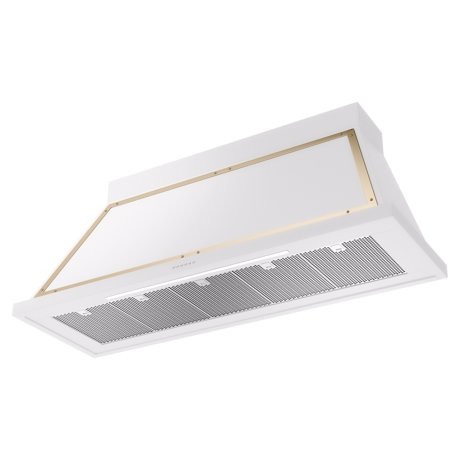 ILVE UANB60WHG Nostalgie Noblesse 60" Range Hood, bottom angled view