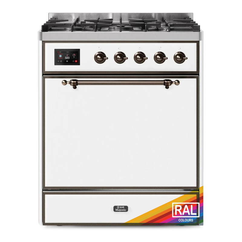 ILVE UM30DQNE3RABLP Majestic II 30" Dual Fuel Range (Liquid Propane, Solid Door, RAL, Bronze)