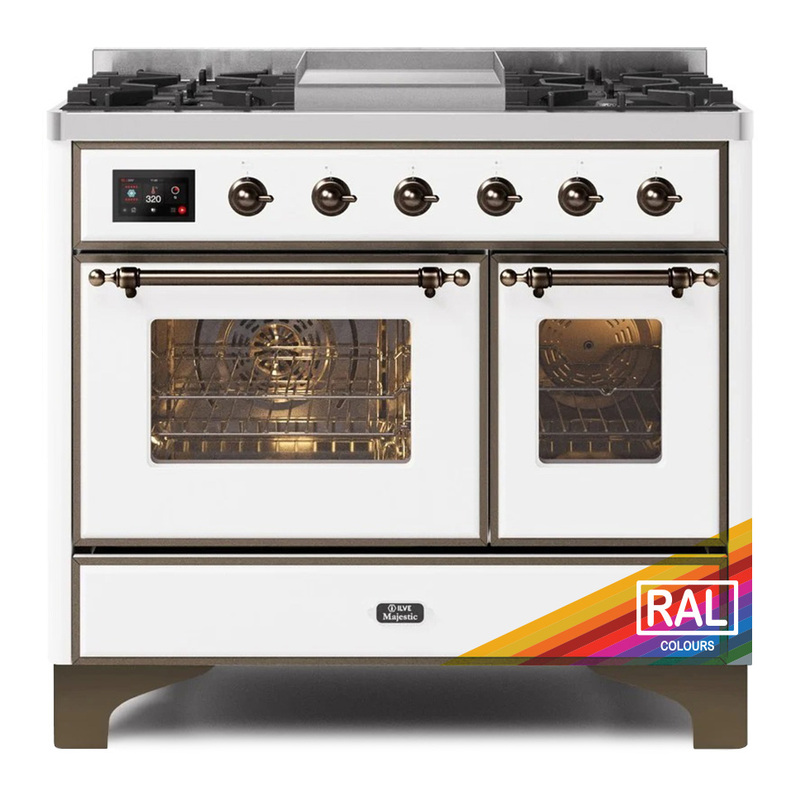 ILVE UMD10FDNS3RABLP Majestic II 40" Dual Fuel Range (Liquid Propane, Triple Glass Door, RAL, Bronze)