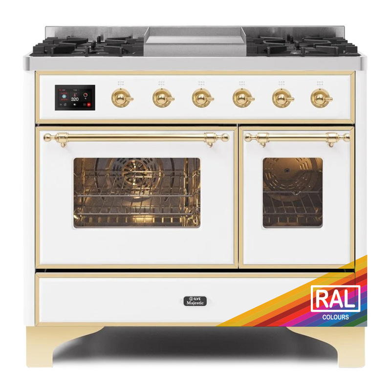 ILVE UMD10FDNS3RAGLP Majestic II 40" Dual Fuel Range (Liquid Propane, Triple Glass Door, RAL, Brass)