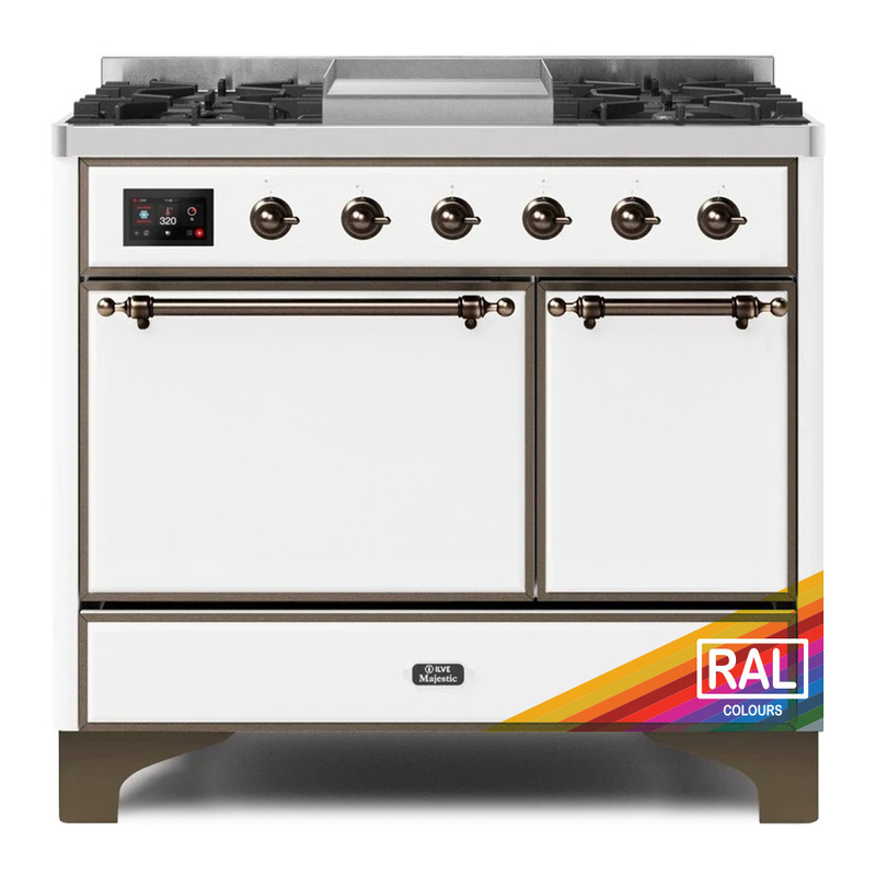 ILVE UMD10FDQNS3RABLP Majestic II 40" Dual Fuel Range (Liquid Propane, Solid Door, RAL, Burnished)