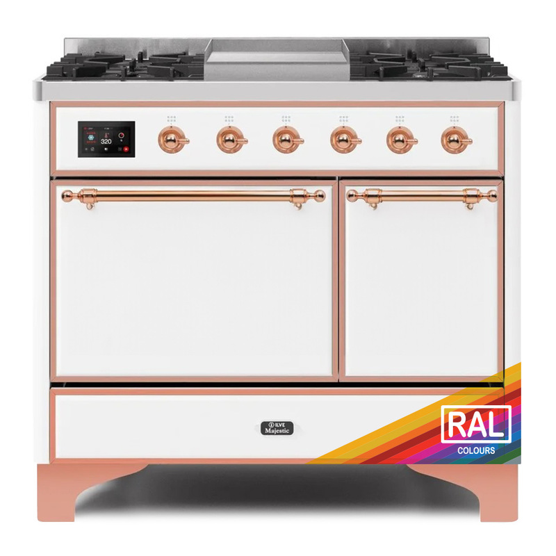 ILVE UMD10FDQNS3RAPLP Majestic II 40" Dual Fuel Range (Liquid Propane, Solid Door, RAL, Copper)