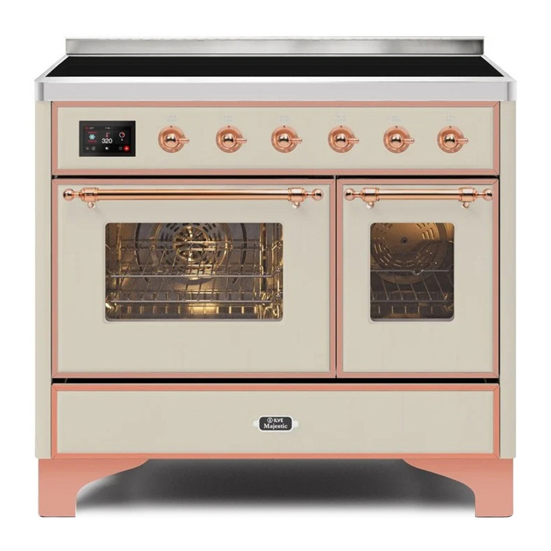 ILVE UMDI10NS3AWP Majestic II 40" Induction Range (Triple Glass Door, Antique White, Copper)