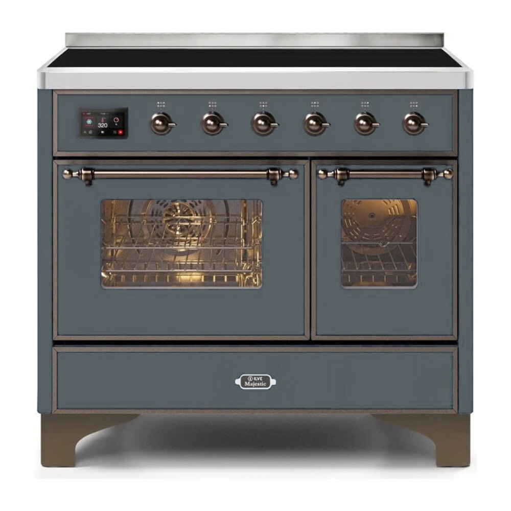 ILVE UMDI10NS3BGB Majestic II 40" Induction Range (Triple Glass Door, Blue Grey, Burnished)