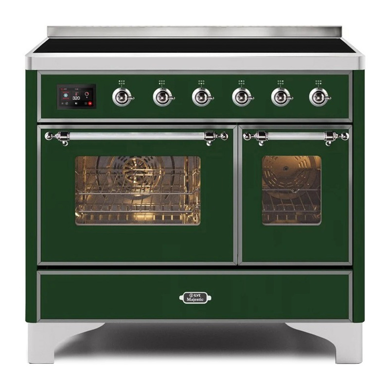 ILVE UMDI10NS3EGC Majestic II 40" Induction Range (Triple Glass Door, Emerald Green, Chrome)