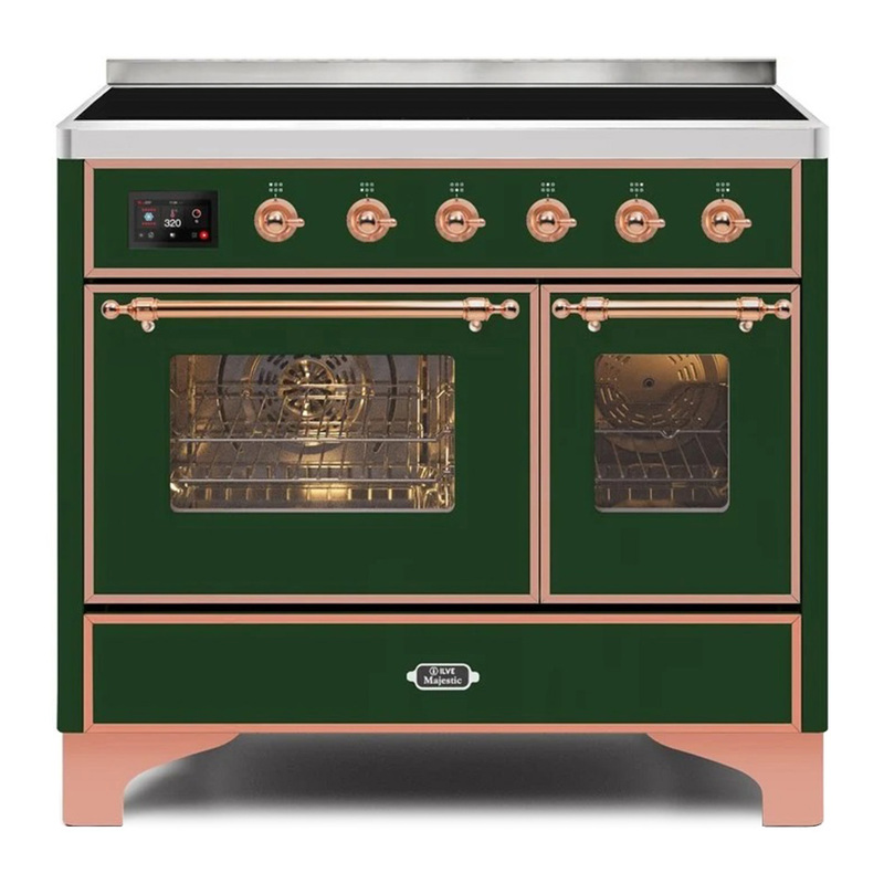 ILVE UMDI10NS3EGP Majestic II 40" Induction Range (Triple Glass Door, Emerald Green, Copper)