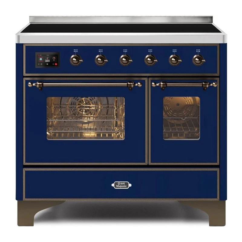 ILVE UMDI10NS3MBB Majestic II 40" Induction Range (Triple Glass Door, Midnight Blue, Burnished)