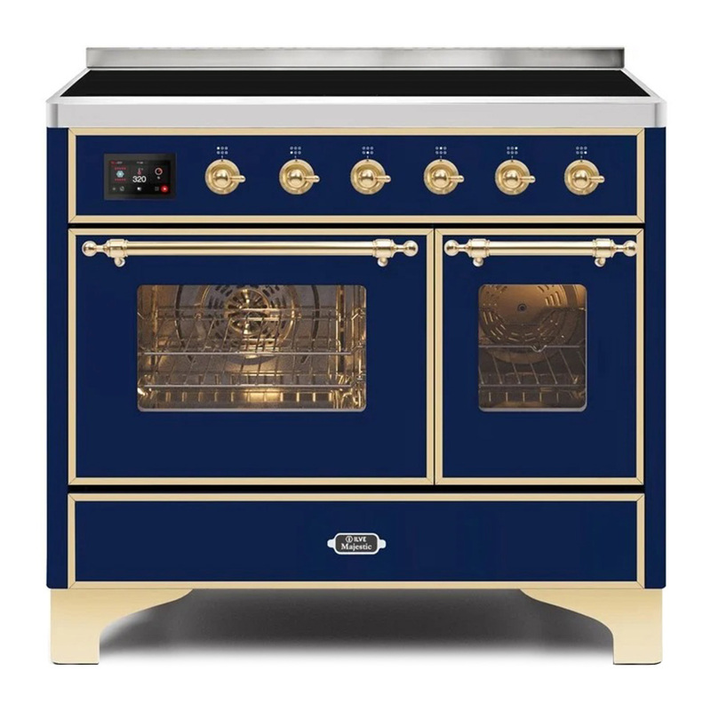 ILVE UMDI10NS3MBG Majestic II 40" Induction Range (Triple Glass Door, Midnight Blue, Brass)