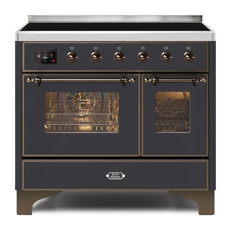 ILVE UMDI10NS3MGB Majestic II 40" Induction Range (Triple Glass Door, Graphite Matte, Bronze)