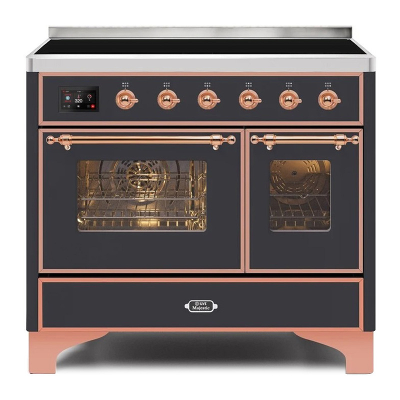 ILVE UMDI10NS3MGP Majestic II 40" Induction Range (Triple Glass Door, Graphite Matte, Copper)