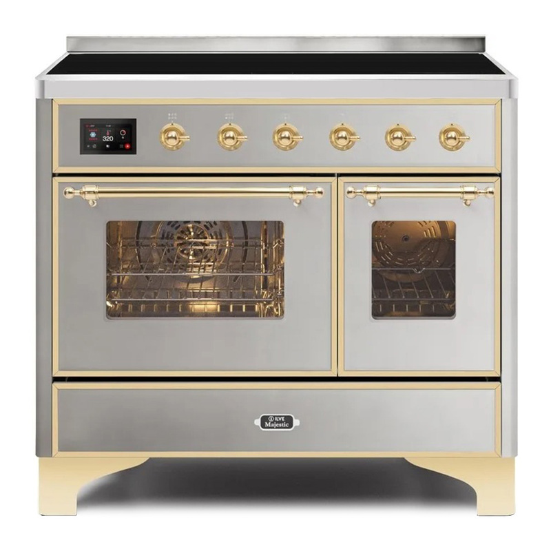 ILVE UMDI10NS3SSG Majestic II 40" Induction Range (Triple Glass Door, Stainless Steel, Brass)