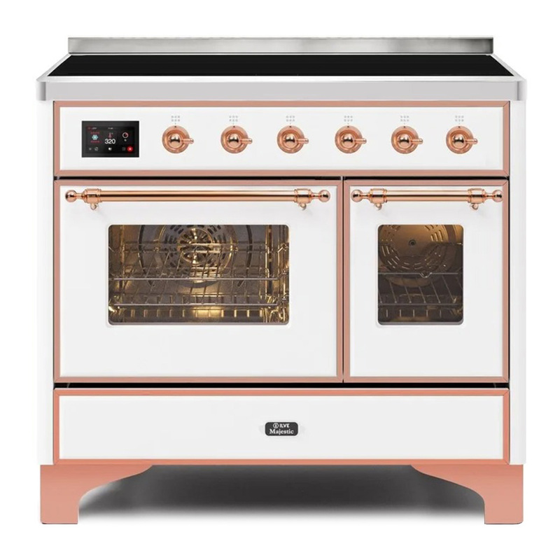 ILVE UMDI10NS3WHP Majestic II 40" Induction Range (Triple Glass Door, White, Copper)