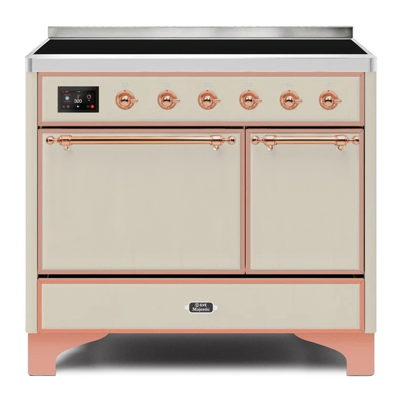 ILVE UMDI10QNS3AWP Majestic II 40" Induction Range (Solid Door, Antique White, Copper)