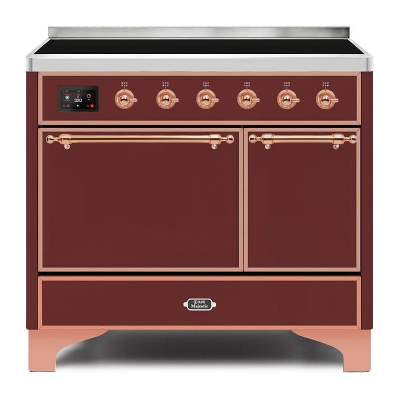 ILVE UMDI10QNS3BUP Majestic II 40" Induction Range (Solid Door, Burgundy, Copper)