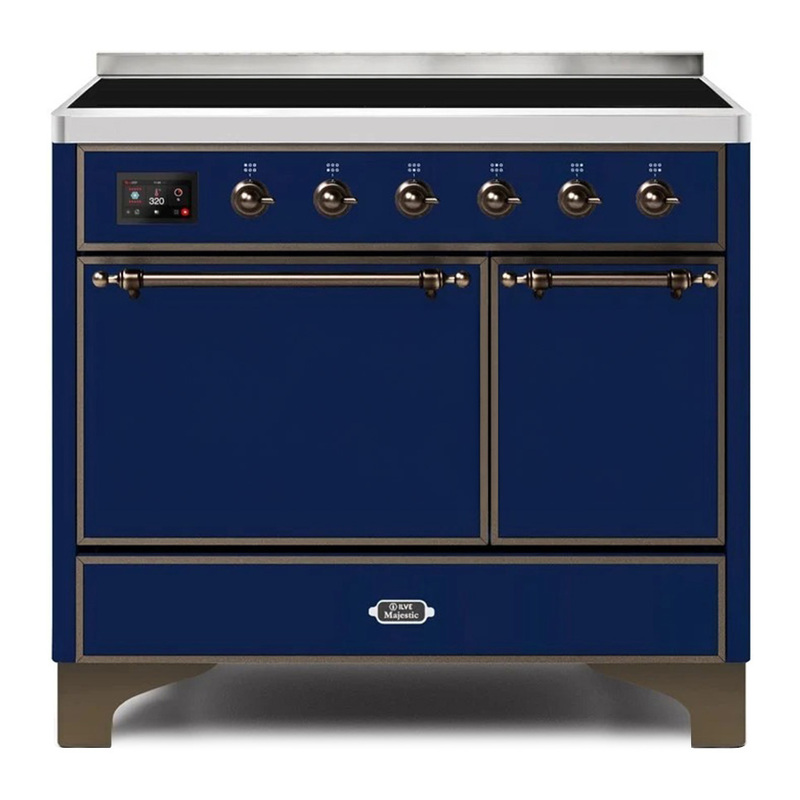 ILVE UMDI10QNS3MBB Majestic II 40" Induction Range (Solid Door, Midnight Blue, Bronze)