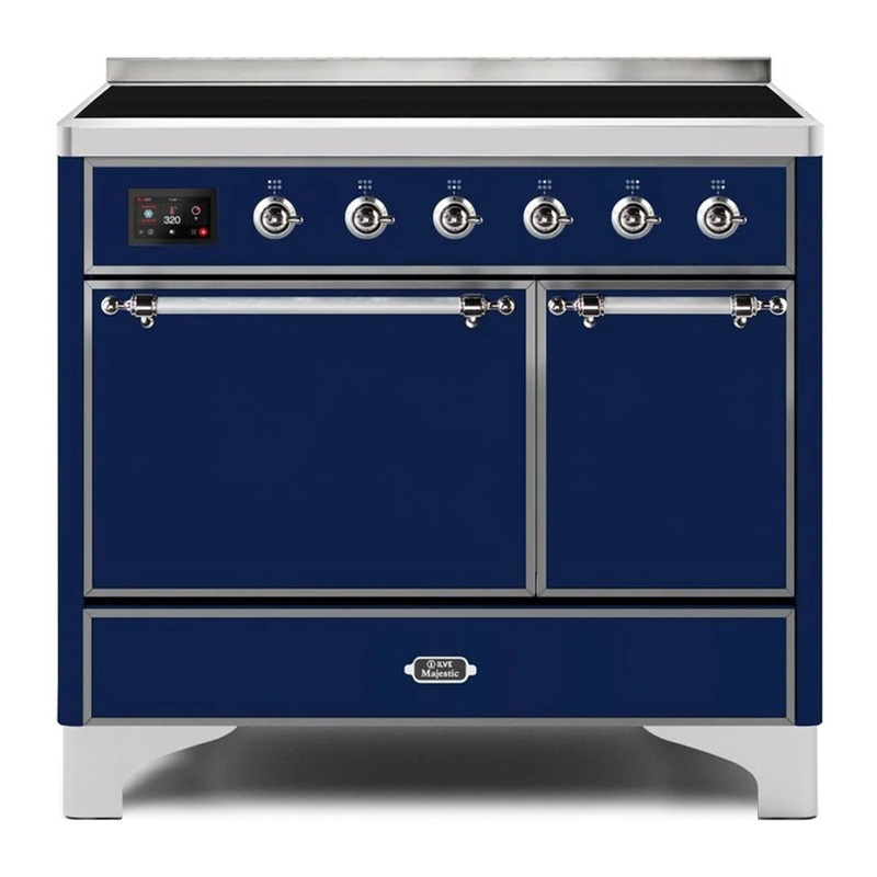 ILVE UMDI10QNS3MBC Majestic II 40" Induction Range (Solid Door, Midnight Blue, Chrome)